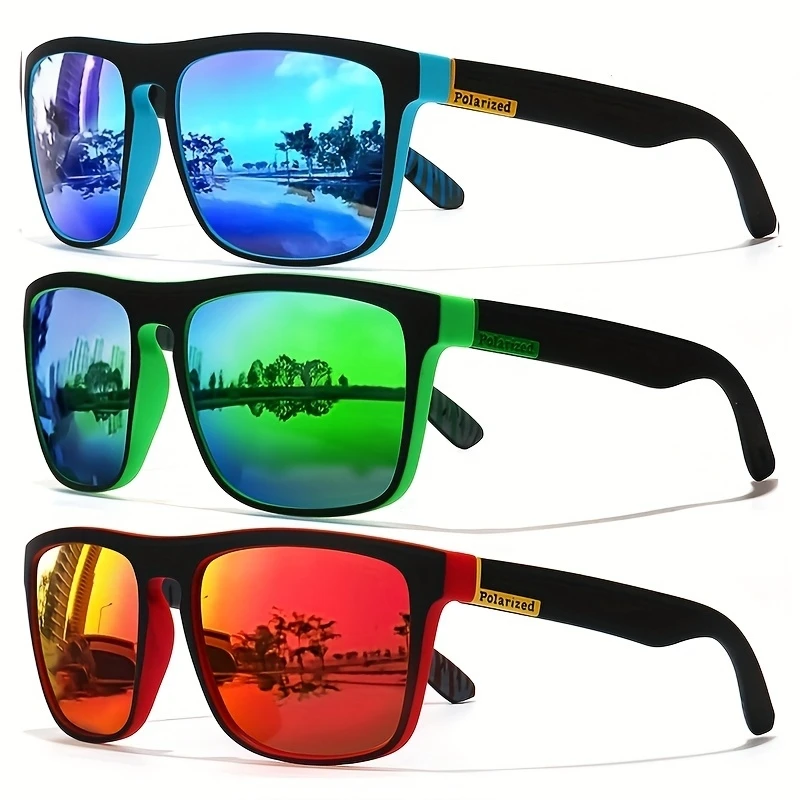 Fishing Sunglasses Polarized - 1/3PCS Óculos de Sol Quadrados Vintage